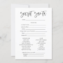 Geheime kerstspelletjes voor kerstmis in Santa Que Kaart