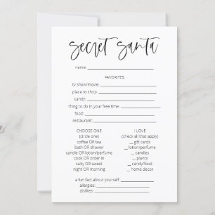 Geheime kerstspelletjes voor kerstmis in Santa Que Kaart