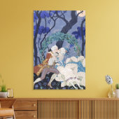 Geheime Kiss, illustratie voor "Fetes Galantes" do Canvas Afdruk (Insitu (Woonkamer))