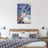 Geheime Kiss, illustratie voor "Fetes Galantes" do Canvas Afdruk (Insitu (Slaapkamer))