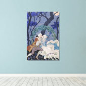 Geheime Kiss, illustratie voor "Fetes Galantes" do Canvas Afdruk (Insitu (Houten vloer))