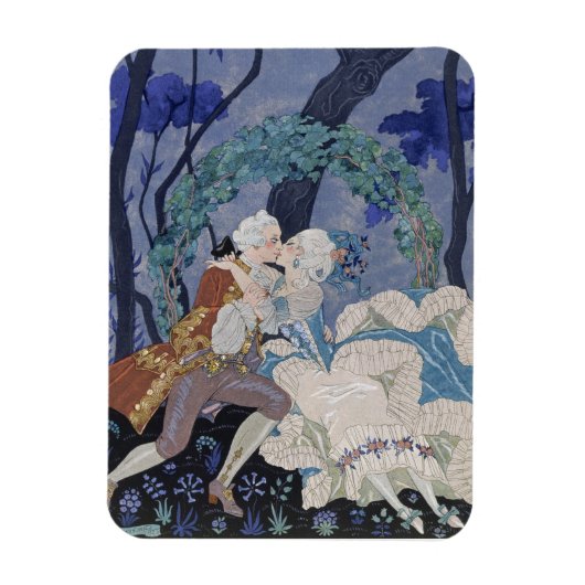 Geheime Kiss, illustratie voor "Fetes Galantes" do Magneet (Verticaal)