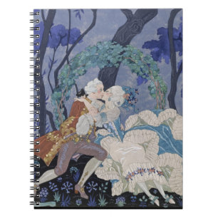 Geheime Kiss, illustratie voor "Fetes Galantes" do Notitieboek