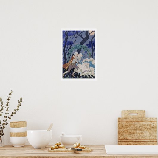 Geheime Kiss, illustratie voor "Fetes Galantes" do Poster (Keuken)