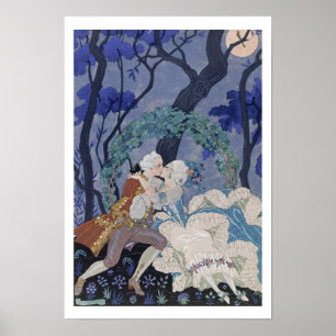 Geheime Kiss, illustratie voor "Fetes Galantes" do Poster