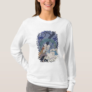 Geheime Kiss, illustratie voor "Fetes Galantes" do T-shirt