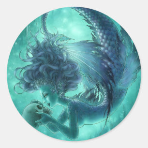 Geheime Kisses Dark Mermaid Round Sticker