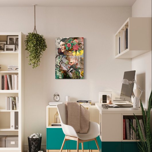 Geheime letter digitale collage canvas afdruk