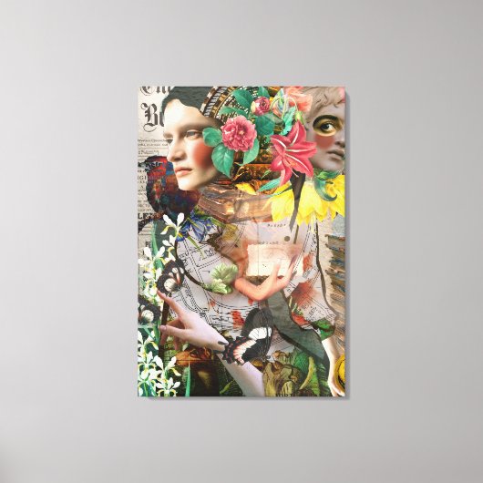 Geheime letter digitale collage canvas afdruk (Voorkant)