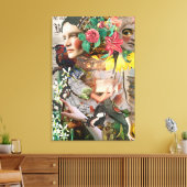 Geheime letter digitale collage canvas afdruk (Insitu (Woonkamer))