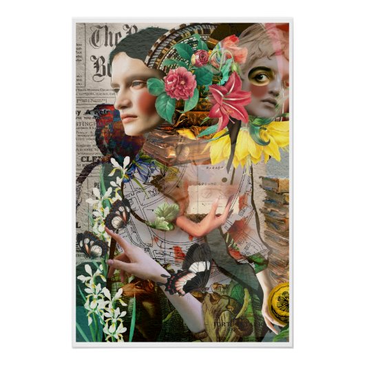 Geheime letter  digitale collage perfect poster (Voorkant)