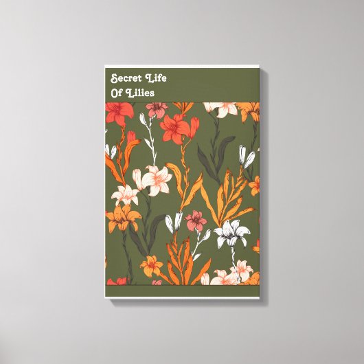 Geheime levensduur van gelilies botanisch canvas afdruk (Voorkant)