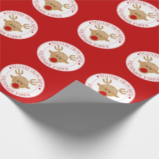 Geheime levering van Santa Christmas rendier Cadeaupapier (Hoek)