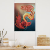 Geheime oceanen van Zee juwelen Zeemeermin Poster (Keuken)