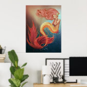 Geheime oceanen van Zee juwelen Zeemeermin Poster (Thuiskantoor)