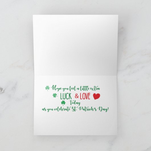 Geheime Pal St. Patrick's Day Kitten met Daisies Kaart (Binnen)