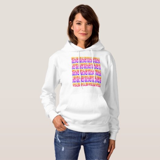 Geheime QR Code Print Dames Classic Hoodie: Unvei Hoodie (Voorkant volledig)