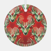 Geheime rendieren van de kerstman glas ornament (Voorkant)