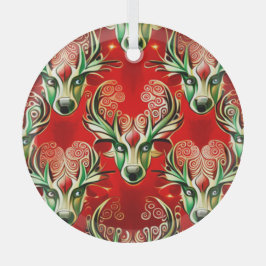 Geheime rendieren van de kerstman glas ornament