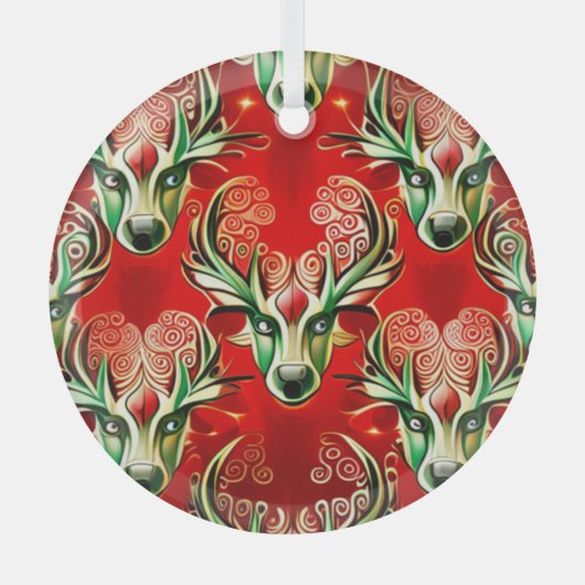 Geheime rendieren van de kerstman glas ornament (Voorkant)