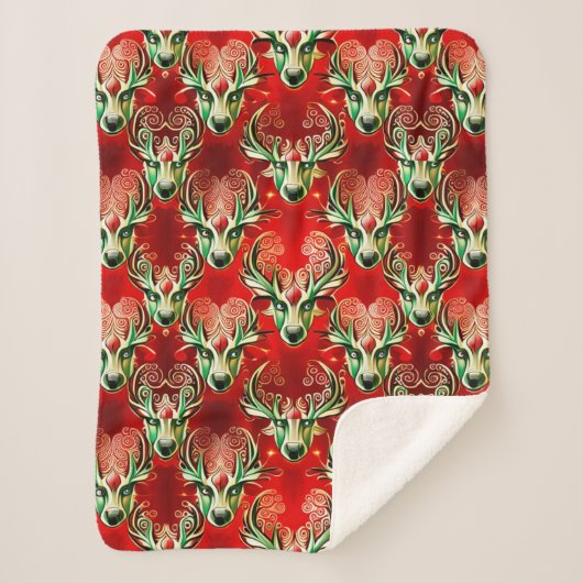 Geheime rendieren van de kerstman sherpa deken (Voorkant)