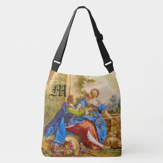 Geheime Romance Girly Barok Monogram Personalisere Crossbody Tas (Voorkant)