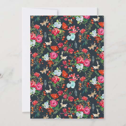 Geheime Rozen en insectenbaby shower Kaart (Achterkant)