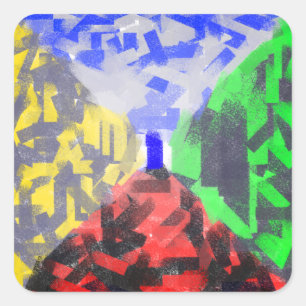 Geheime ruimte Moderne Abstracte, originele, kleur Vierkante Sticker