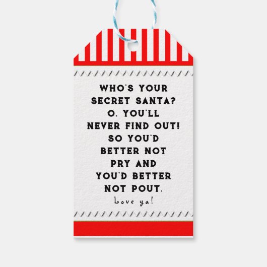 Geheime Santa Cadeaulabel (Achterkant)