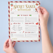 Geheime Santa Christmas Gift Exchange-vragenlijst Flyer (Hand)