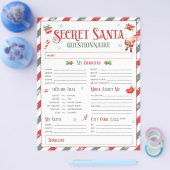 Geheime Santa Christmas Gift Exchange-vragenlijst Flyer (Enkel)