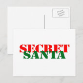 Geheime Santa Feestdagenkaart (Voorkant / Achterkant)