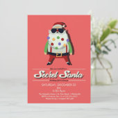 Geheime Santa Gift Exchange Holiday Party nodigt u Kaart (Staand voorkant)