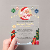 Geheime Santa Gift Exchange Kerstfeest Acryl Uitnodigingen (Insitu (Draagbaar))