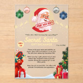 Geheime Santa Gift Exchange Kerstfeest Acryl Uitnodigingen (Voorkant)