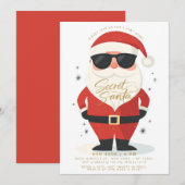 Geheime Santa Gift Exchange Moderne Kerstmis Kaart (Voorkant / Achterkant)