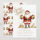 Geheime Santa Gift Exchange Swap Kerstmis Kaart (Voorkant / Achterkant)