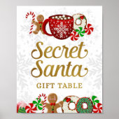 Geheime Santa Gift Tafel Teken Kerstmis Party Poster (Voorkant)