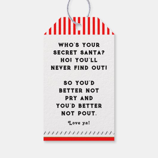 Geheime Santa ideeën Cadeaulabel (Achterkant)