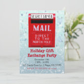 Geheime Santa Mail Box Holiday Gift Exchange Party Kaart (Staand voorkant)