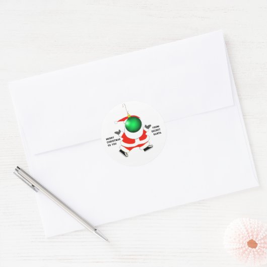 Geheime Santa Ronde Sticker (Envelop)