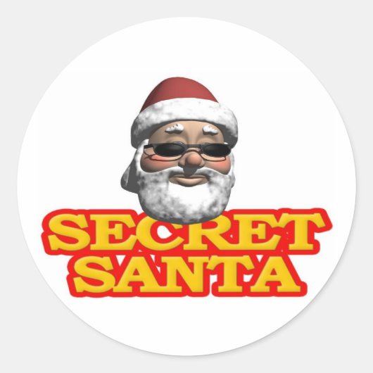 Geheime Santa Ronde Sticker (Voorkant)