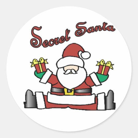 geheime santa ronde sticker (Voorkant)