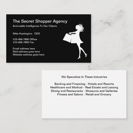 Geheime Shopper Business Services Visitekaartje (Voorkant / Achterkant)