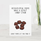 Geheime snoep stash grappige auto's op moederdag kaart (Voorkant)