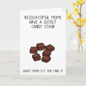 Geheime snoep stash grappige auto's op moederdag kaart (Gele Bloem)