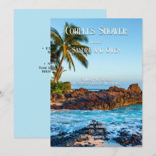 Geheime strand, tropisch, paradijs, stelletjes kaart (Voorkant / Achterkant)