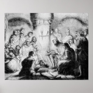 Geheime studie van Wycliffe's Bijbel Poster