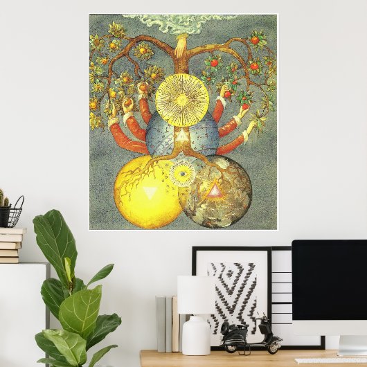 Geheime Symbolen van de Rosikruisers, 1785 Duits Poster (Thuiskantoor)