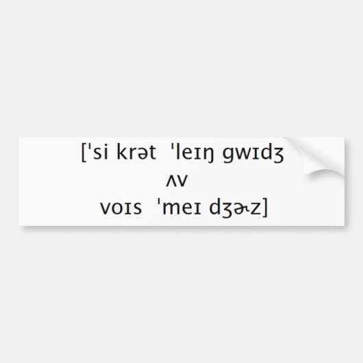 Geheime taal bumpersticker (Voorkant)
